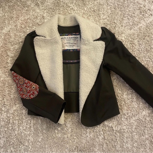 Alix Of Bohemia Jackets & Blazers - Alix Of Bohemia “The Earhart” Green Wool Jacket with Sherpa Lining